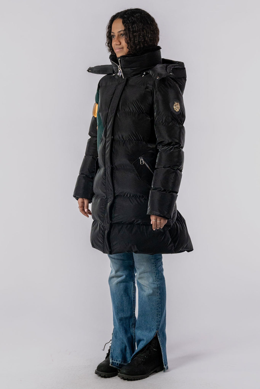 Womens Penguin Long Coat Jamaican Black Diamond