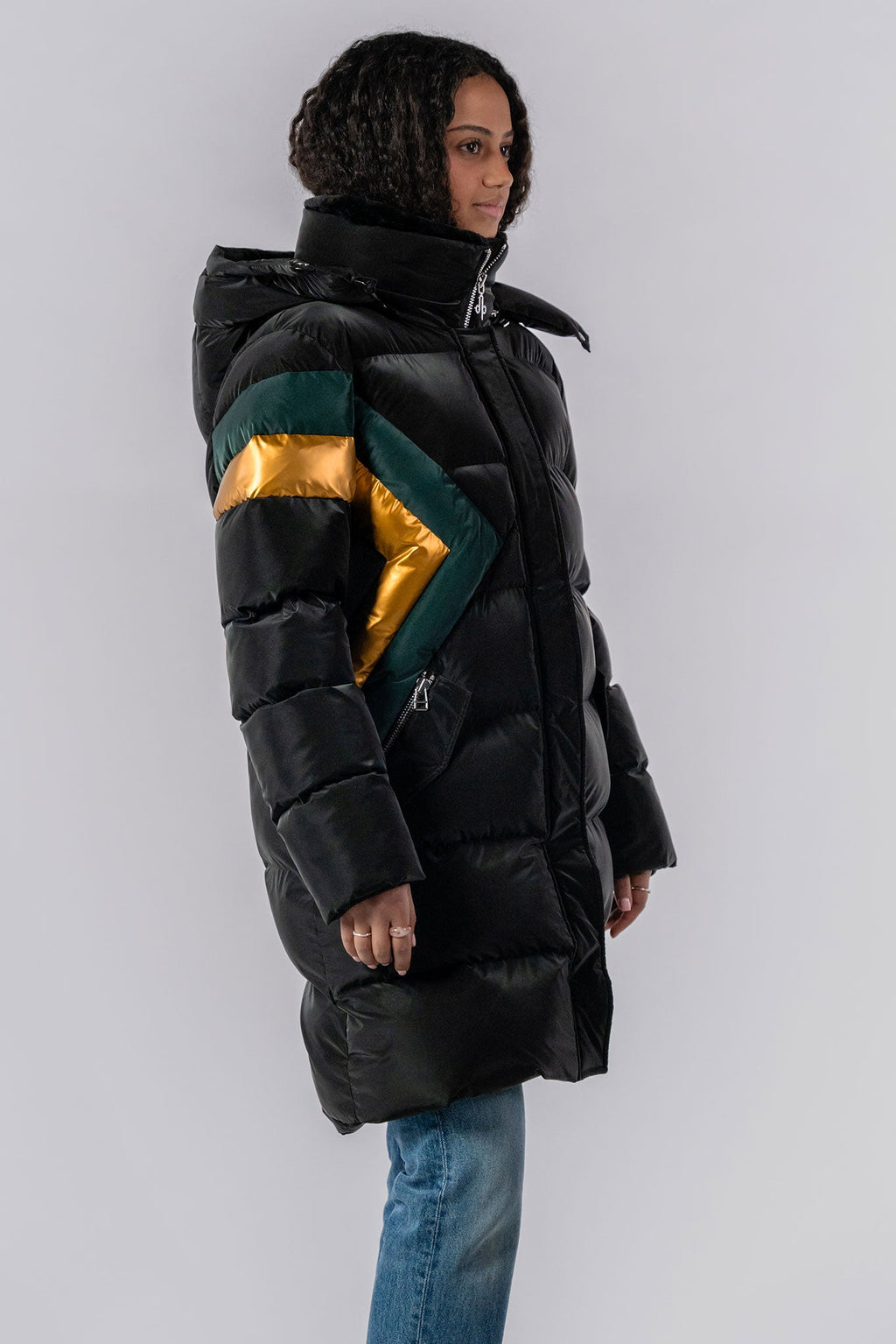 Womens Penguin Long Coat Jamaican Black Diamond