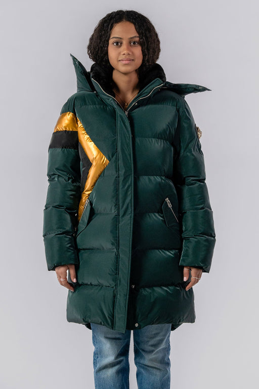 Womens Penguin Long Coat Jamaican Green Diamond