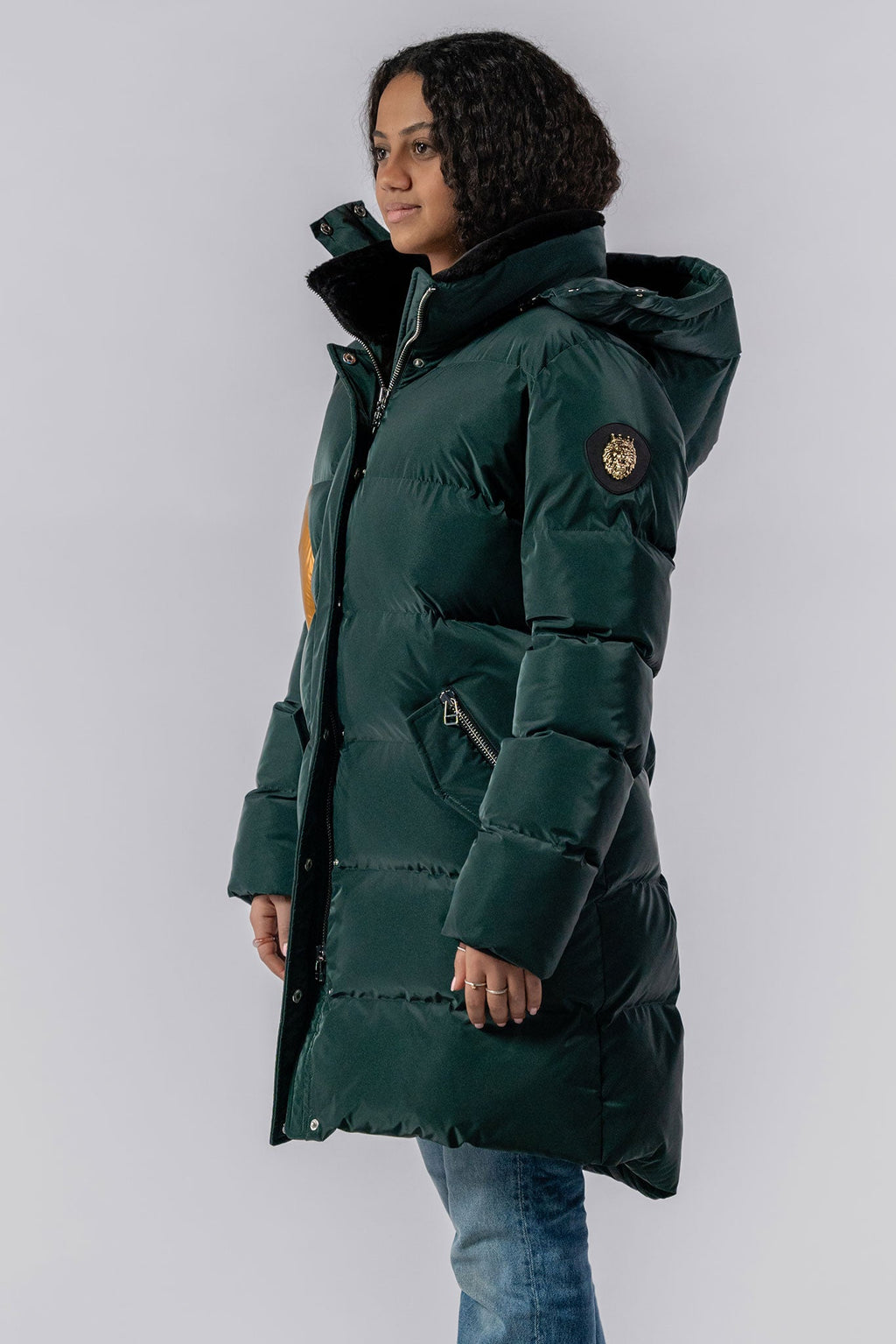 Womens Penguin Long Coat Jamaican Green Diamond