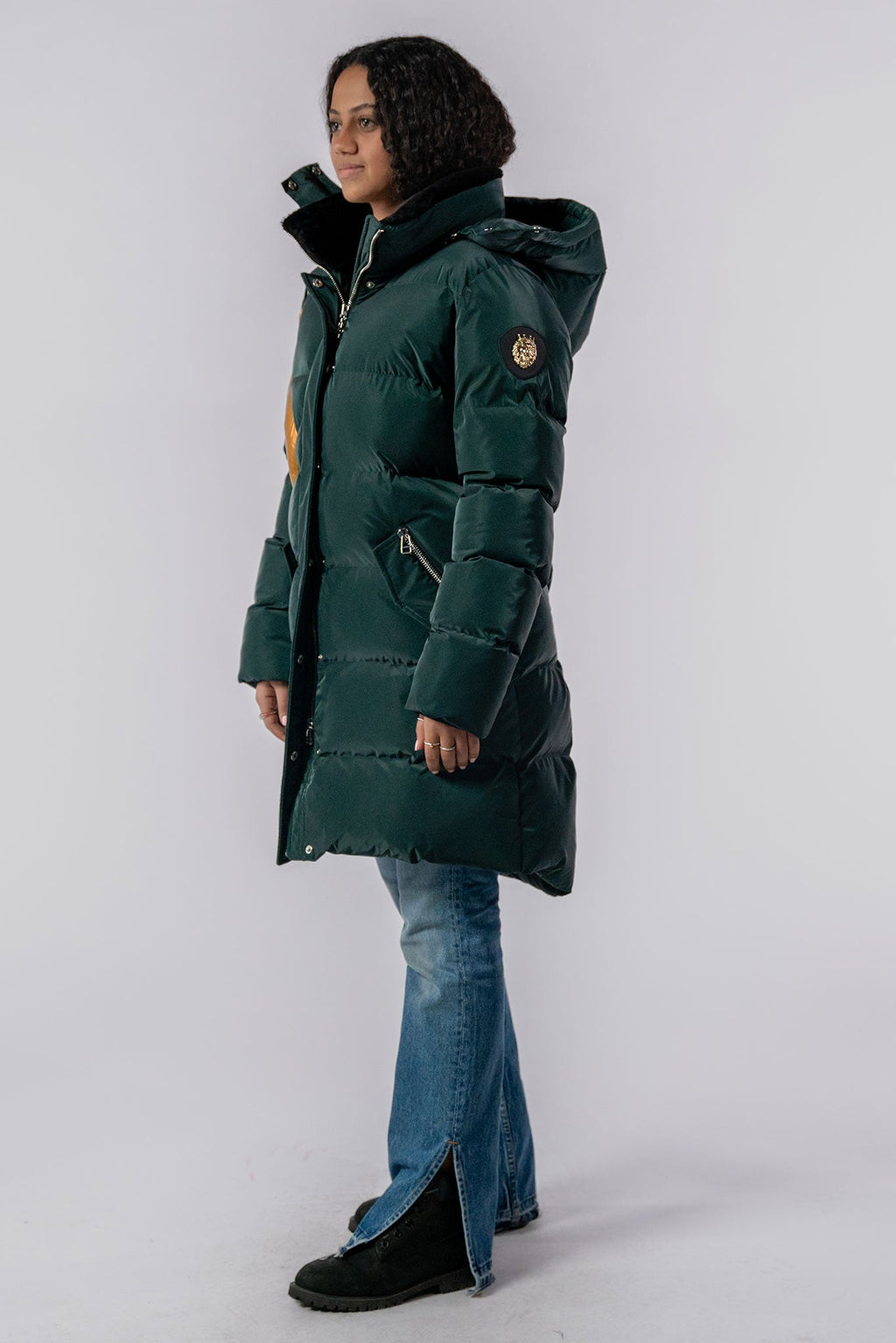 Womens Penguin Long Coat Jamaican Green Diamond