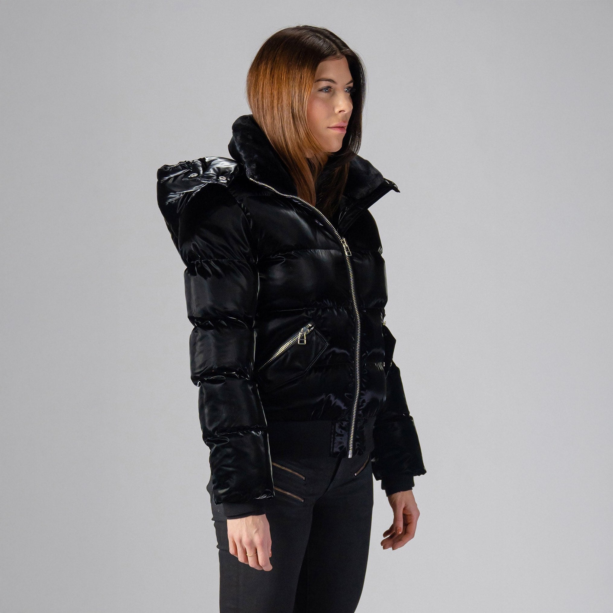 Womens Woody Bomber Jacket All Wet Black