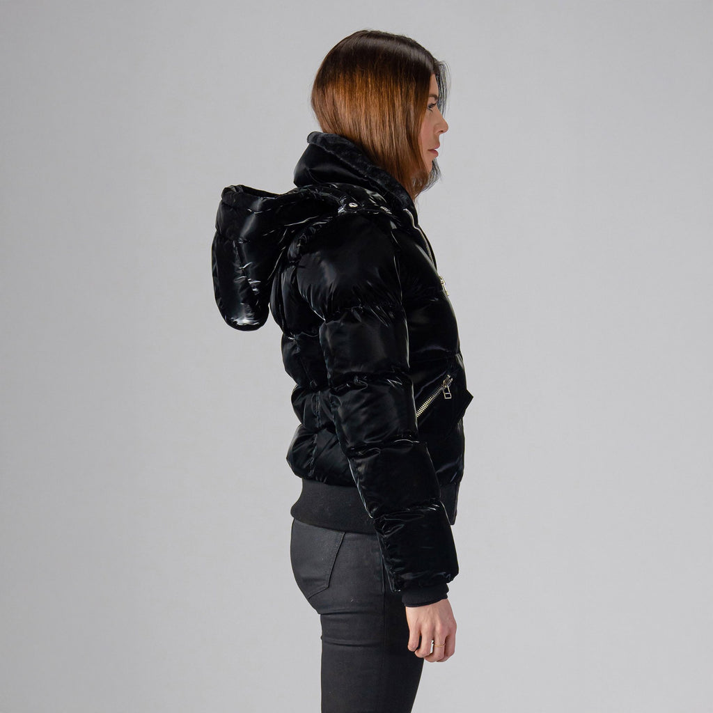 Womens Woody Bomber Jacket All Wet Black