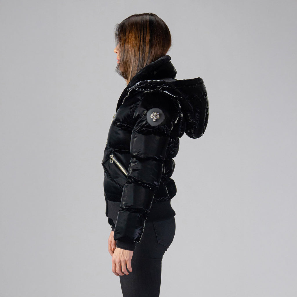 Womens Woody Bomber Jacket All Wet Black