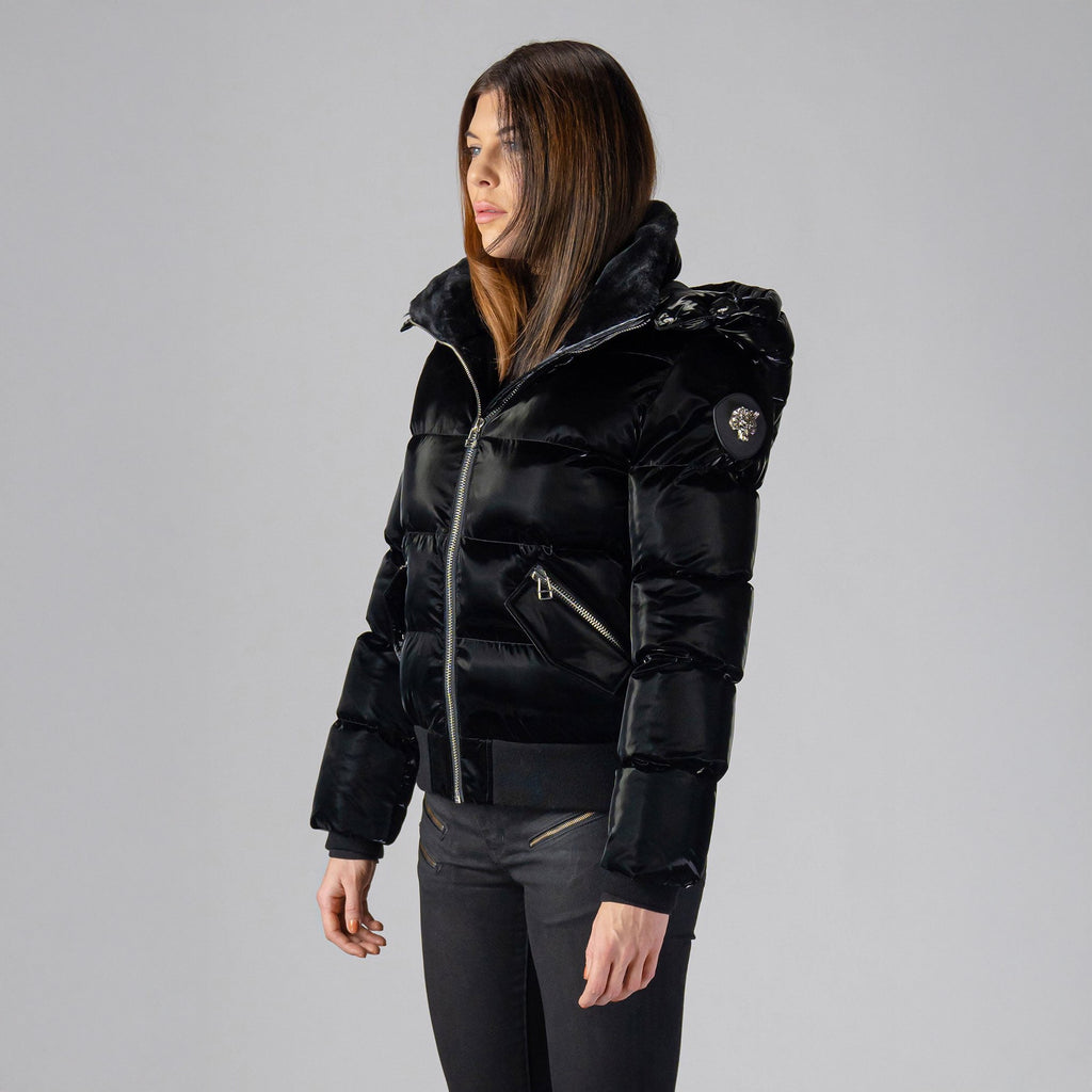 Womens Woody Bomber Jacket All Wet Black
