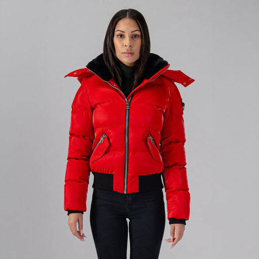 Womens Woody Bomber Jacket All Wet Red