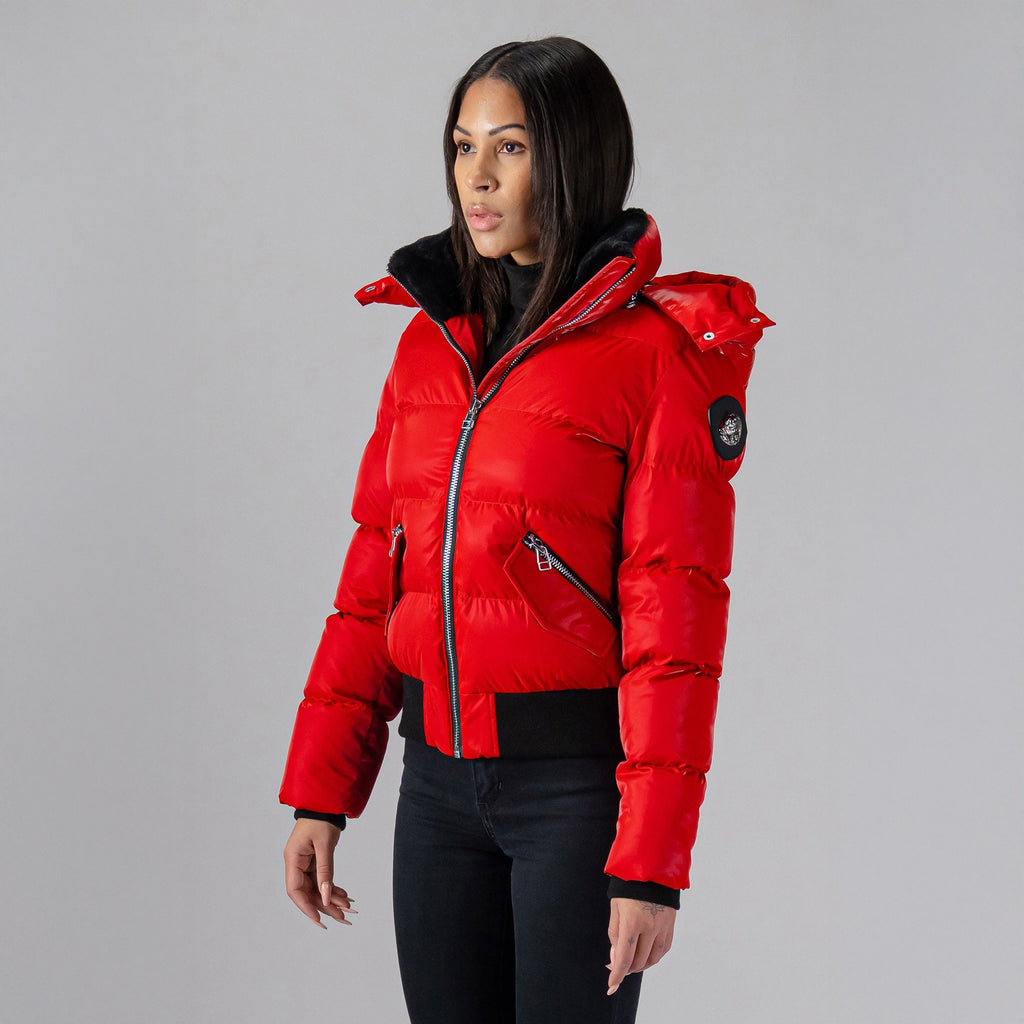 Womens Woody Bomber Jacket All Wet Red