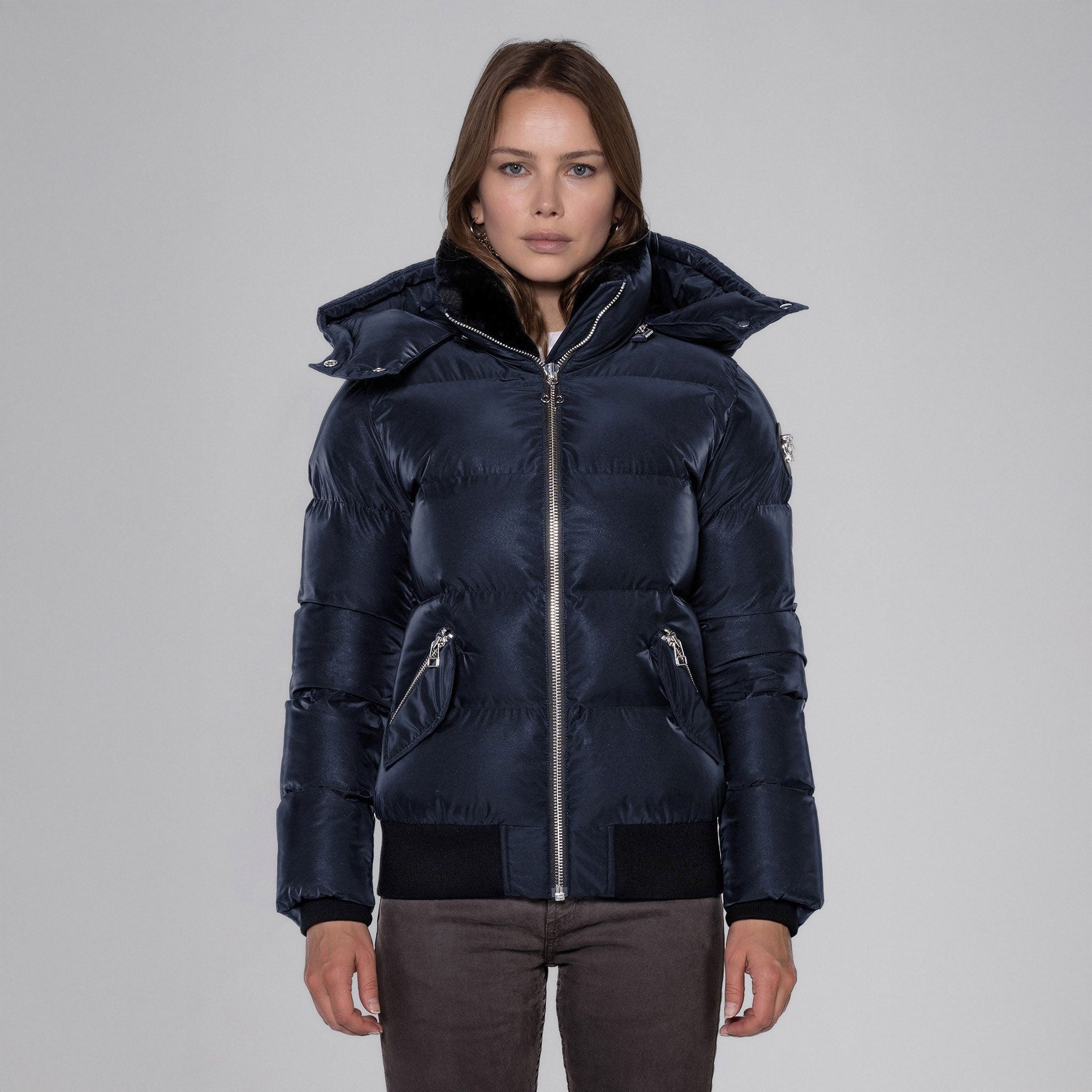 Womens Woody Bomber Jacket Blue Diamond