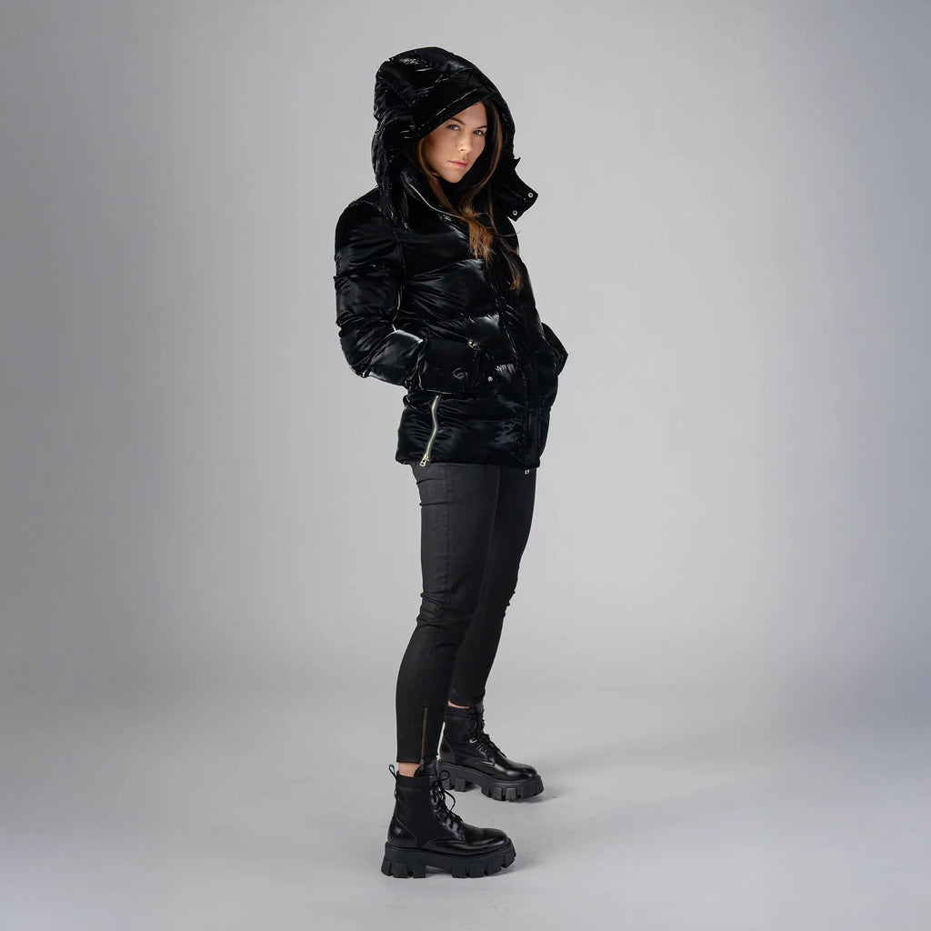 Womens Bumnester 3 4 Coat All Wet Black