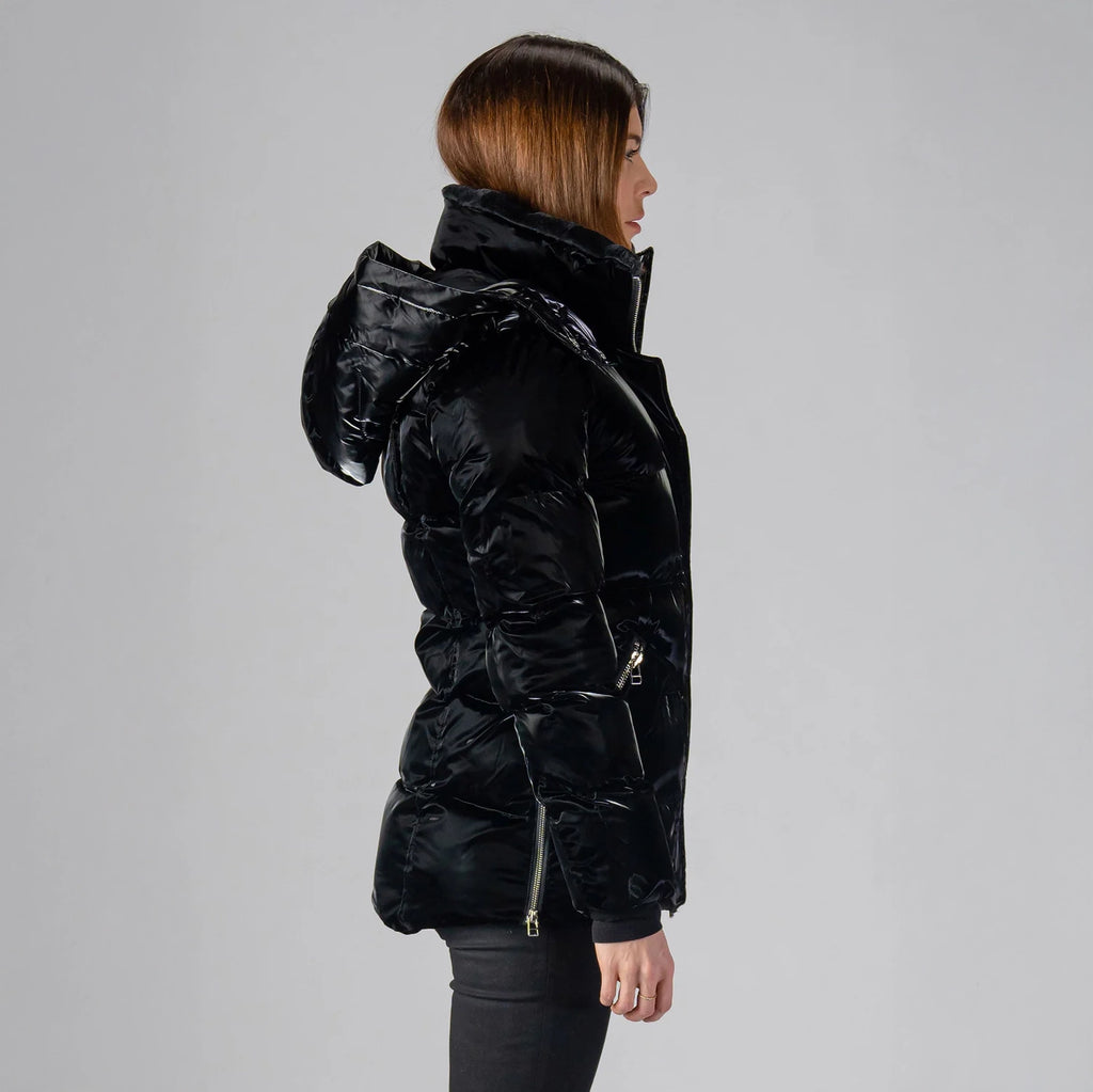 Womens Bumnester 3 4 Coat All Wet Black