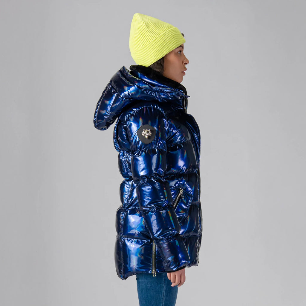 Womens Bumnester 3 4 Coat Oily Blue